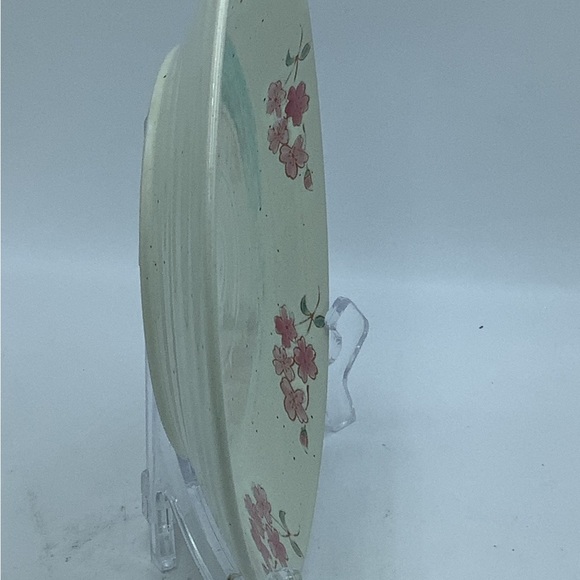 Pink Blossom 8 1/2” Speckled Pottery Plate - Picture 8 of 10